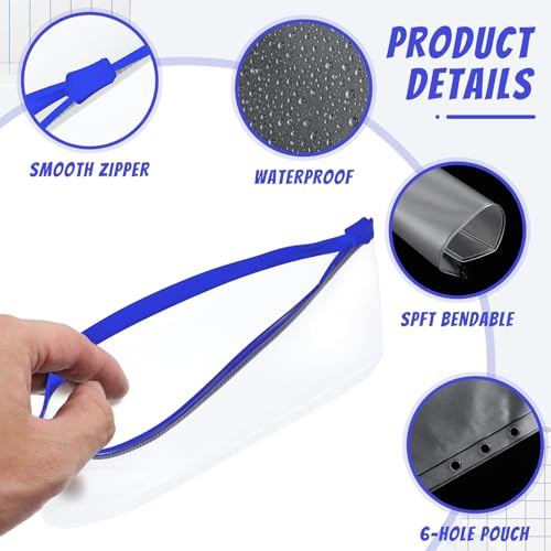 Bolsas transparentes impermeables A5 de 6 anillos con cremallera protectora 3