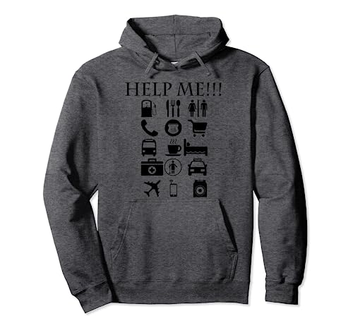 Camiseta de icono de viaje, guía de viaje Help Me T-Shirt Sudadera con Capucha