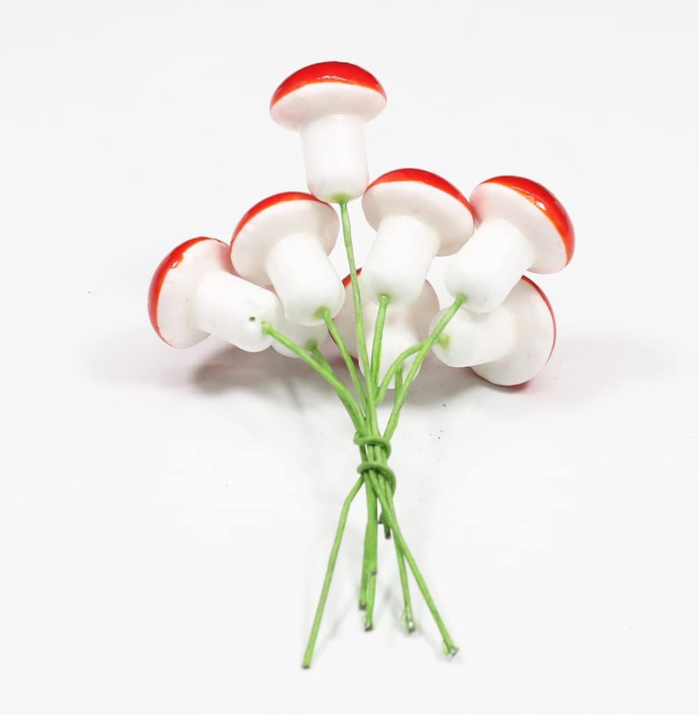 100 Pcs 2cm Mini Foam Mushroom Ornaments for Miniature Gardens, Fairy Gardens, and Home Decor