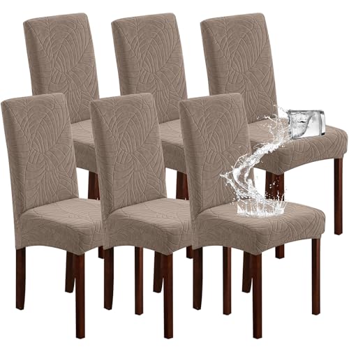Genina Waterproof Dining Chair Covers Set of 6 Parsons Chair Slipcovers
