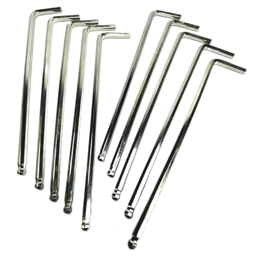 ZQToday 10pcs 4mm Ball End Allen Wrench sets,4mm Hex Key Wrench set,4mm ball end Hex Driver allen key Door Key L Shaped hex wrench set with Long Arm 139mm lengh.4mm ball end hex wrench