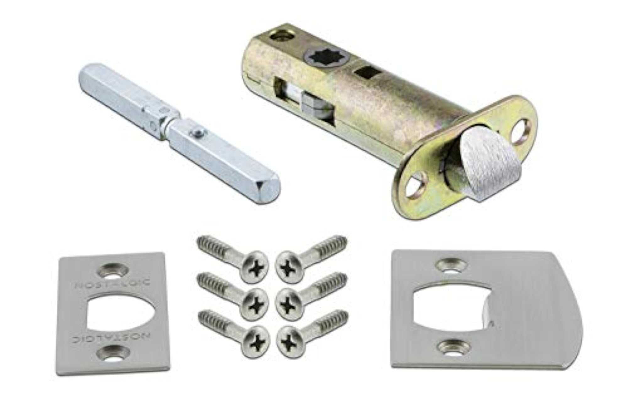 Warehouse Craftsman Plate with Keyhole Meadows Knob, Satin Nickel