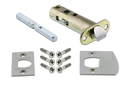 Image of Nostalgic Warehouse Craftsman Plate with Waldorf Crystal Knob, Passage - 2.75 inch, Satin Nickel