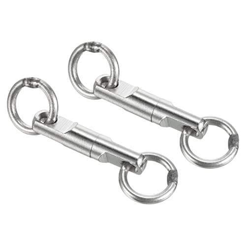 PATIKIL Fishing Heavy Swivel with Welding Ring, 5 Pack 132lb Copper Bearing Wind on Terminal Tackle, Silver