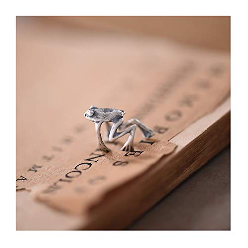 1 Pcs 925 Sterling Silver Frog Earrings Cuff Ear No Piercing Clip Ear Cute Animal Auricle Wrap Earring Women Men Punk Gothic Jewelry Gift (Style1-Silver Frog) #TOP6