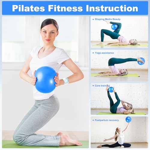 Image of 9 Inch Pilates Ball Small Exercise Ball, Workout Ball for Barre, Pilates, Yoga, Stability, Workout, Balance, Fitness at Gym Home Office