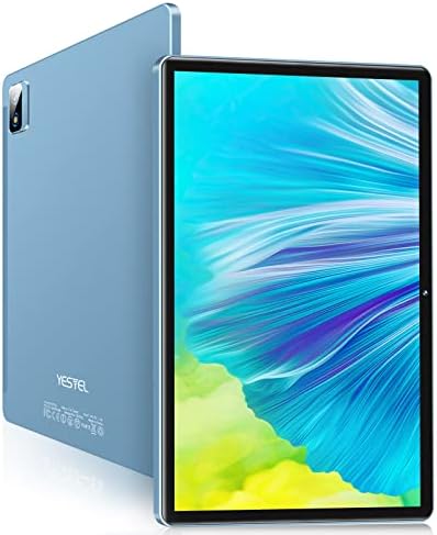 Tablet 10 Pollici Sottili e Leggeri YESTEL T10 con Face ID, Batteria 8000mAh, 5MP+13MP, 4GB+64GB (Fino 256GB), Corpo Metallico, Design Ultra Slim da 6.9 mm, FHD 1920 * 1200, Wi-Fi, Blu Ghiacciaio