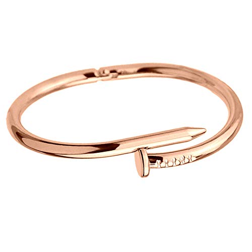 YOUZHA Pulsera 2019 Acero Inoxidable de Titanio Simple Clavos de Acero Inoxidable...