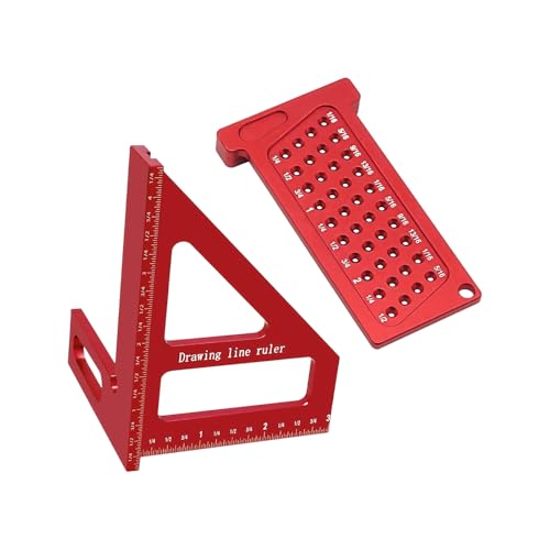 Règle triangulaire en alliage d'aluminium type T pour mesure de menuiserie et chantier extérieur