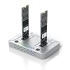 Coolpie 20Gbps M.2 NVMe SATA SSD Cloner, Dual-Bay Offline Duplicator, USB-C Docking Station, Aluminum Fast Cooling & Tool-Free Reader Compatible with 2230/2242/2260/2280/22110 SSDs