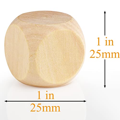 Blank Wooden Dice 1 Inch 30Pcs Unfinished Square Blocks 25Mm Small Wood Cubes With Rounded Corners For Diy Craft Projects #TOP6