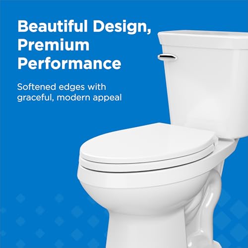 Gerber Viper Force Elongated Two-Piece Toilet with 12-in Rough-in, ADA Compliant Chair Height, High Efficiency 1.28 GPF, Soft-Close Seat and Install Kit with Wax Ring Included, White, GRS48352