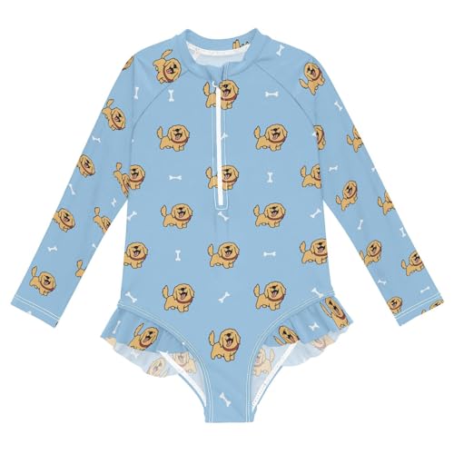 Image of Girls One Piece Swimsuits Long Sleeve Rash Guard Bathing Suit Rash Guard Quick Dry UPF 50+ Swimwear for Kids 3-12