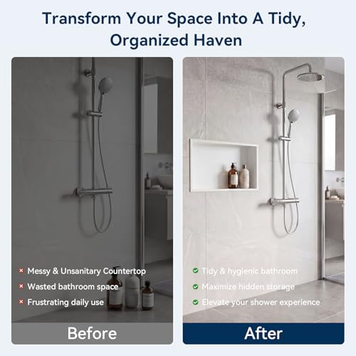 BATHFINESSE Shower Niche No Tile Needed 18" x 12" Insert Shower Niche White by BATHFINESSE - Used condition - Image 5