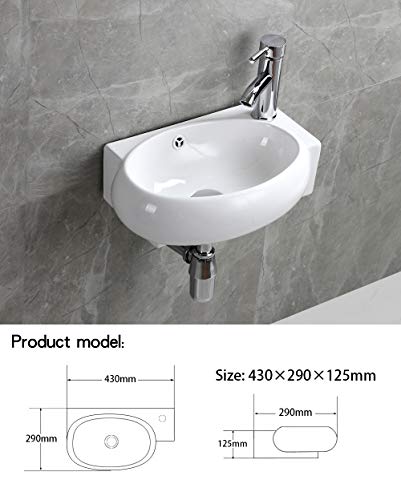 Keramikwaschbecken Kleine, Weiße, Hochwertige Spüle Rechte Wand Oder Eckwaschbecken zur Aufsatzmontage für Die Toilette