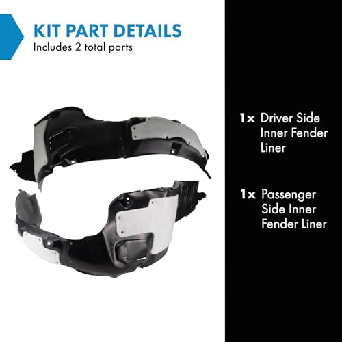 Image of TRQ Inner Fender Liner Set Compatible with 2011-2013 Hyundai Sonata HY1248134 HY1249134