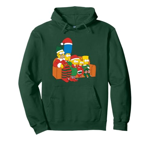 The Simpsons Holiday Family Christmas Elf Costumes Couch Gag Pullover Hoodie