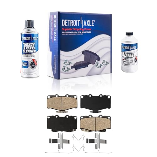 Image of Detroit Axle - Front Brake Pads for 1995-2002 Toyota 4Runner, 1995-2004 Tacoma 1996 1997 1998 1999 2000 2001 Ceramic Brake Pads Replacement