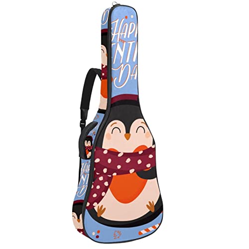 Housse de guitare en tissu Oxford imperméable avec motif pingouin et écharpe avec bandoulière réglable - Les Beatles, Paul McCartney, John Lennon, RIngo Starr, George Harrison Housse de guitare en tissu Oxford imperméable avec motif pingouin et écharpe avec bandoulière réglable
