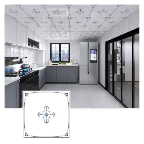 11.8in Waterproof Peel and Stick Ceiling Tiles - Easy Installation Wall Panels for Stylish Home Decor, Kitchen & Bathroom - Durable, Modern Design for Quick Makeover
