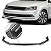DNA MOTORING STP-Style Front Bumper Lip Compatible with 15-18 VW Jetta, Painted Simulated Carbon Fiber, 2-PU-441-PCF