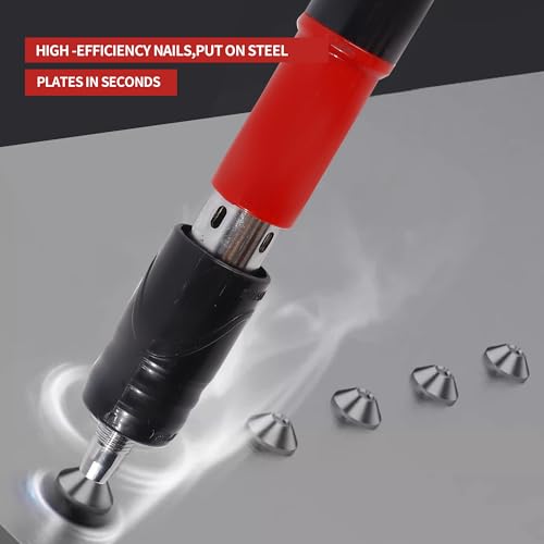 Kit de pistola de pregos de concreto, 50 pregos, ferramenta manual de aço ajustável de 5 velocidades