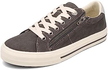 Taos Footwear Women's Z Soul Graphite/Light Grey Distressed Sneaker 9 M US