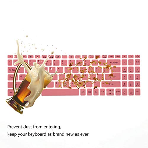2Pcs Keyboard Cover For 15.6” Acer Aspire 5 Slim Laptop A515-55 A515-55T A515-55G A515-43 A515-44G A515-54 A515-54G, Acer Aspire 3 A315/Swift 3 Sf315,15.6 Inch Protective Skin-Pink+Clear #TOP2