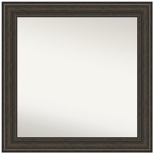 Amanti Art Brown Wall & Bathroom Mirror for Over Sink, 29x29 Small Mirror