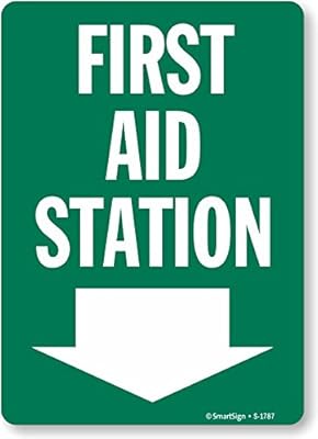 SmartSign “First Aid Station†Label with Down Arrow | 10