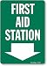 SmartSign â€œFirst Aid Stationâ€ Label with Down Arrow | 10