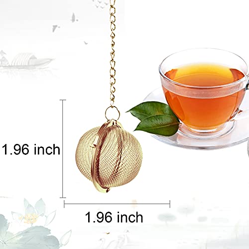 Tea Infuser - Stainless Steel Mesh Tea Ball, Premium Tea Infusers For Loose Tea, Tea Filter Strainers Interval Diffuser With Extended Chain Hook For Brew Tea And Spices & Seasonings (2Pcs) #TOP6