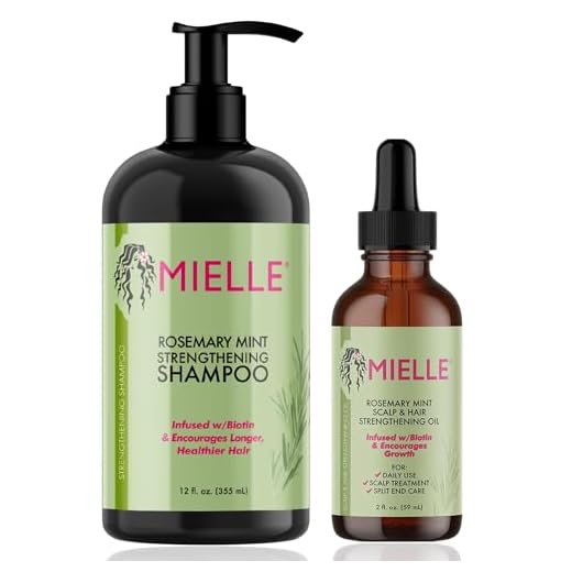 Mielle Organics Mielle/Fortalecedor de menta y romero/Champú/Aceite fortalecedor del cuero cabelludo y el cabello/Oferta/Set de regalo