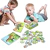 BBLIKE Puzzle, 4 Pack Rompecabezas Puzzle Juguetes Bebes para Niños de Puzzle 1 2 3 4 5 Años Montessori Educativos Regalos 3D Patrón Puzzles Infantiles 3 años con Caja (Tren) #4