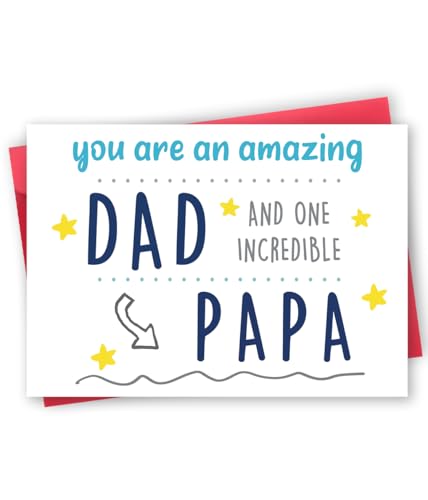 mmuue Funny Fathers Day Card for Dad, Cute Birthday Card for Papa Daddy, Special Papa Fathers Day Gift from Daughter Son Wife, Amazing Dad Cards