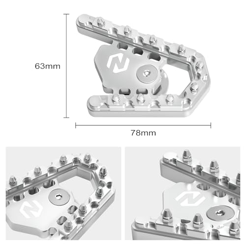 NICECNC Brake Lever Pedal Extender Aluminum Compatible with BMW R1250GS 2019-2023,Foot Pegs Enlarge Extension,Silver