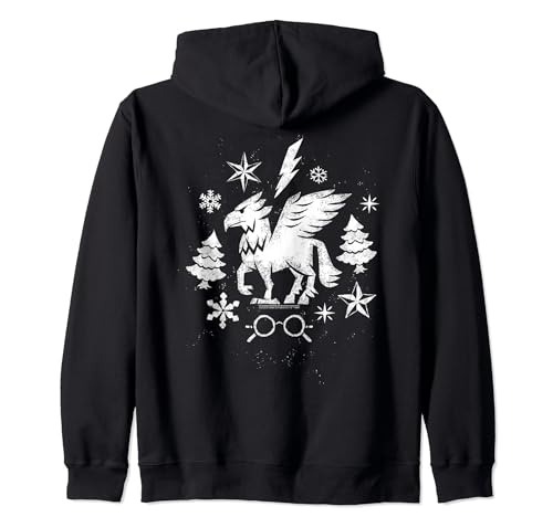 Image of Harry Potter Christmas Buckbeak The Hippogriff Stamp Zip Hoodie