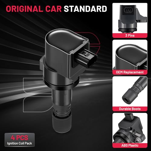 Image of BDFHYK Ignition Coil Pack UF672 Compatible with Honda HR-V 2016-2022 Civic 2012-2015 Acura ILX 2013-2015 1.8L 2.0L L4 Honda Oem Coil Pack Coil for Acura C1823 5C1880 Set of 4