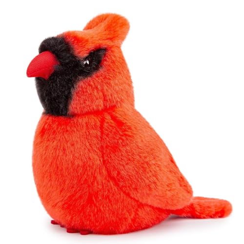 Tiny Heart Simulation Cardinal Bird Plush Toy Stuffed Animal 5.9inch Soft Cute Realistic for Kids Boys and Girls Gifts Home Decor
