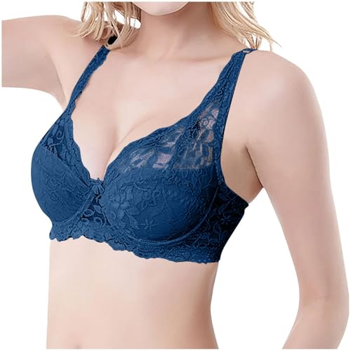 LIKEOULI Lace Bra Womens Sexy Mesh Sheer Balconette Supportive Comfortable Underwire Push up Bras Full Coverage Everyday Bras — view 2