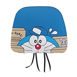 ドラえもん ヘッドレストカバー 車 シートカバー 車 ヘッドレスト保護ケース シート カバー ヘッドレストの装飾 取付簡単 汎用品 旅行 運転 トラベルカー用品