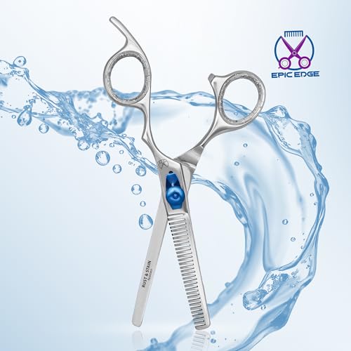 Epic Edge Hair Thinning Scissors 6.5 Inch Japanese Steel Barber Scissors Silver with Blue Screw Adjuster Professional Shears for Hair Cutting and Thinning Shears for Hair Cutting by Epic Edge - Image 8