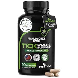 Zenmen Tick Immune Support Supplement - Improved Formula - Japanese Knotweed, Cat's Claw, Chinese Skullcap, Cryptolepis Sanguinolenta, Sweet Wormwood - 90 Vegan Capsules, Made in The USA