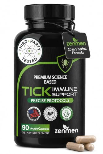 Zenmen Tick Immune Support Supplement - Improved Formula - Japanese Knotweed Cats Claw Chinese Skullcap Cryptolepis Sanguinolenta Sweet Wormwood - 90 Vegan Capsules Made in The USA
