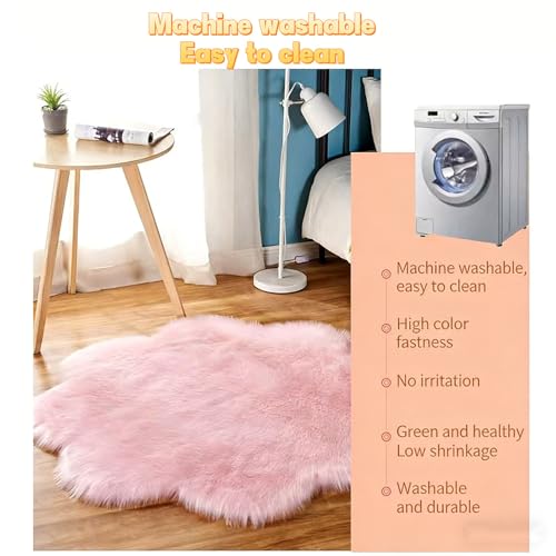 Tapis en forme de fleur bleu 190cm BK&MF pour salon - 4