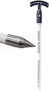 Island Anchor - 1" x 8 - Shallow Water Anchor Pole Built for Larger Boats Securely Anchor on the Beach, Sandbar or in Shallow Water
