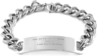 Chicken Sexer Mom Stainless Steel Bracelet For Mom Funny Inspirational Gifts from Daughters Sons Boyfriend Dad - Mothers Day, Best Kind of Chicken Sexer Mom - Mother gifts