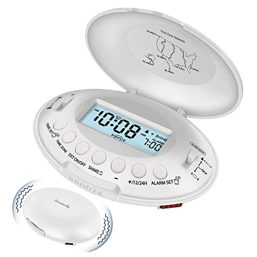 DreamSky Vibrating Alarm Clock for Heavy Sleepers - Auto Set Bed Shaker Alarm Clock Under Pillow for Hearing Impaired, Bedroom, Travel, Rechargeable Battery Operated, Cordless, Auto DST, LCD Backlight