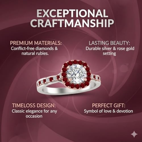 Image of Choose Your Gemstone Cathedral Halo Two Tone Engagement Ring 925 Sterling Silver Round Shape Halo Engagement Rings Lightweight Office Wear Everyday Gift Jewelry US Size 4 to 12