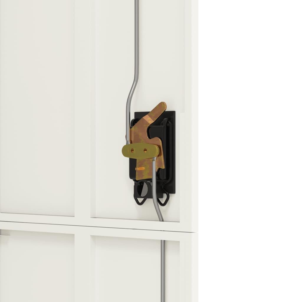 Weißer Metallschrank 90x40x180 cm, abschließbar, 4 höhenverstellbare Böden 30 kg, Büro-Küche